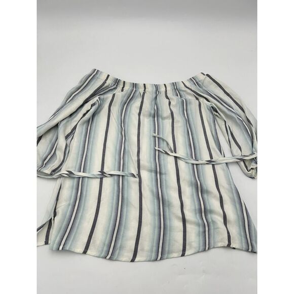 Daytrip Blouse Women Small Lvory Off-the-Shoulder Linen Cropped Outdoor Pullover - Picture 2 of 3